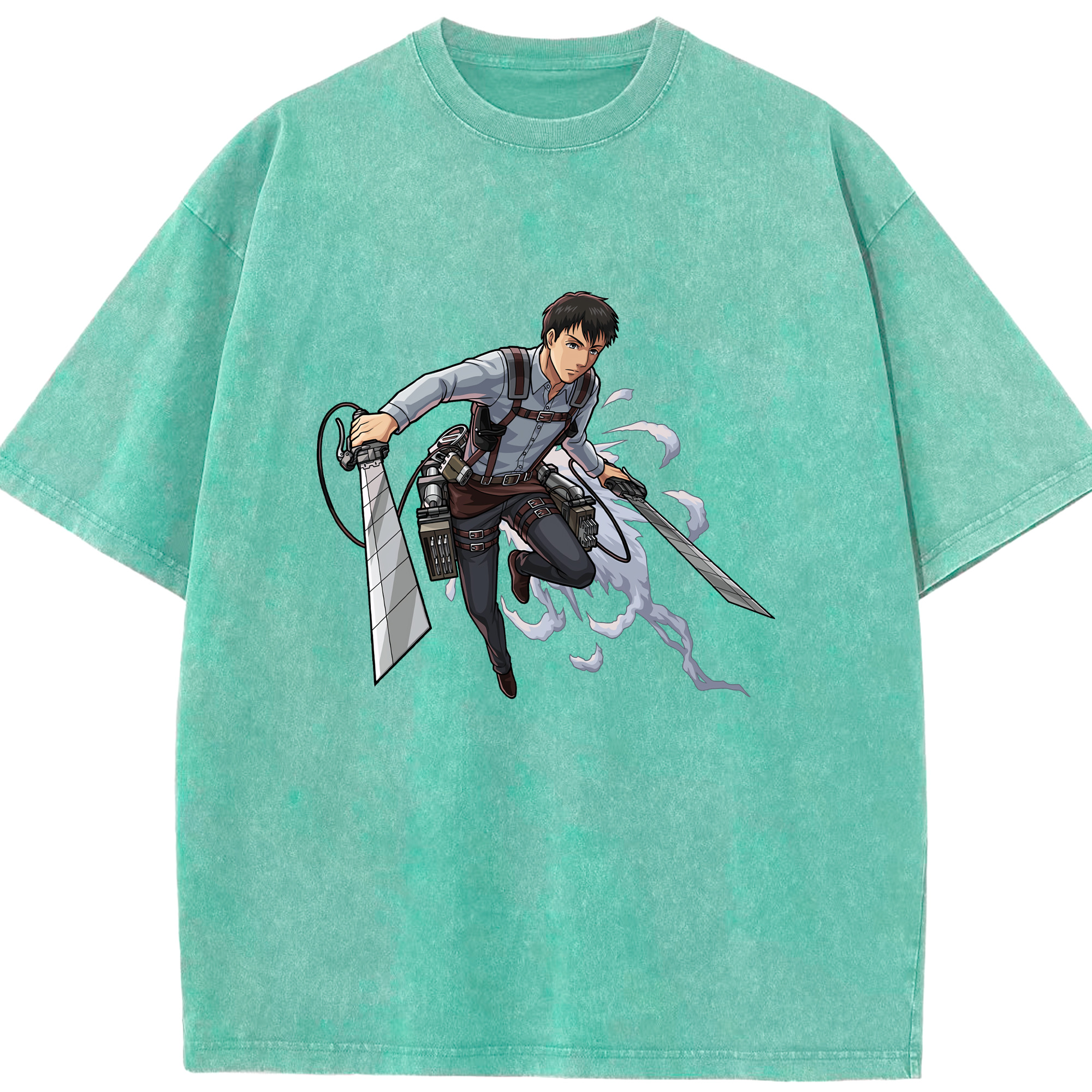（画像用） 進撃の巨人 ベルトルト・フーバー Attack on Titan Bertholdt Hoover 綿100% ヴィンテージ風 半袖Tシャツ（フロントプリント）